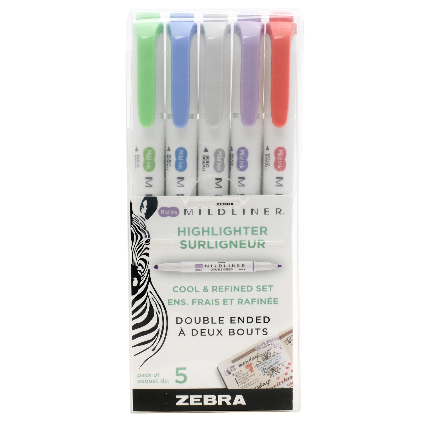 Mildliner Highlighter 5pk Fluorescents – Zebra Pen Canada Corp.